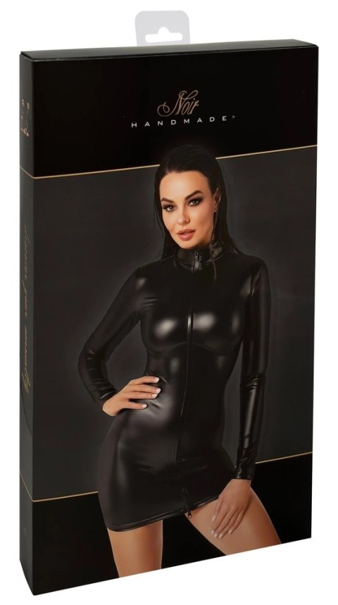 Noir Orgia Chimera XL sukienka mini czarna z długim rękawem powerwetlook Noir