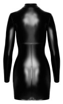 Noir Orgia Chimera XL sukienka mini czarna z długim rękawem powerwetlook Noir