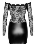 Noir Orgia Exclusive S czarna mini sukienka z koronką i długim rękawem Noir