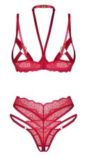 Obsessive Cupide Desir czerwony komplet koronkowy S/M regulowany Obsessive