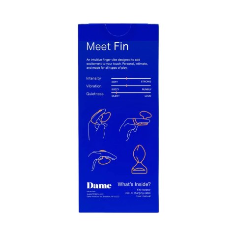 Dame Fin 2.0 - Wibrujący model na palec, ładowanie USB, wodoodporny Dame Dame Fin 2.0 - Wibrujący model na palec, ładowanie USB, wodoodporny Dame