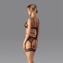 Obsessive Cupide Desir pończochy beżowe z czerwoną koronką L/XL Obsessive
