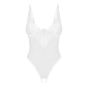 Obsessive Alissium Body XL/2XL z otwartą strefą, białe, koronka Obsessive
