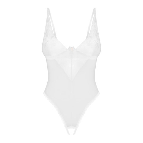 Obsessive Alissium Body z otwartą strefą, białe XS/S Obsessive