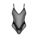 Obsessive Blomentis Body czarne XS/S z siateczką i koronką, regulacja Obsessive