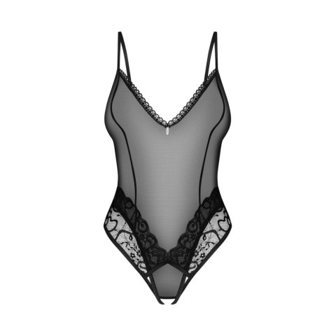 Obsessive Blomentis Body czarne XS/S z siateczką i koronką, regulacja Obsessive Obsessive Blomentis Body czarne XS/S z siateczką i koronką, regulacja Obsessive