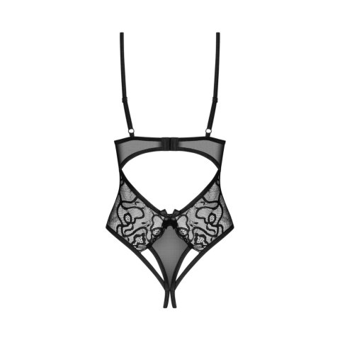 Obsessive Blomentis Body czarne XS/S z siateczką i koronką, regulacja Obsessive Obsessive Blomentis Body czarne XS/S z siateczką i koronką, regulacja Obsessive