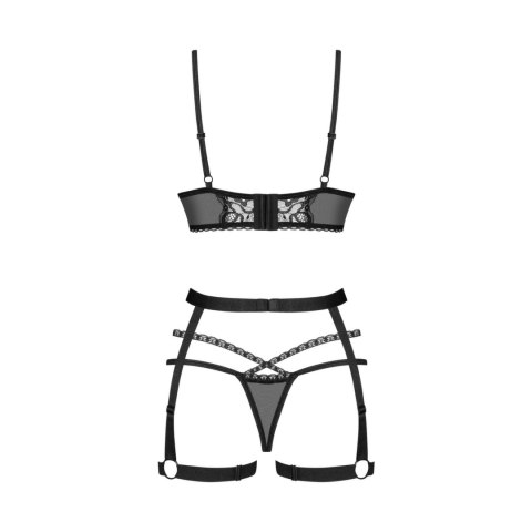Obsessive Blomentis XL/2XL czarny zestaw 3-częściowy z regulacją Obsessive Obsessive Blomentis XL/2XL czarny zestaw 3-częściowy z regulacją Obsessive