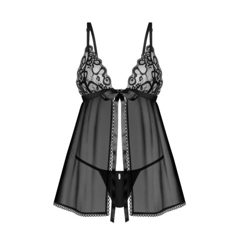 Obsessive Blomentis babydoll M/L - koronkowa koszulka + stringi czarne Obsessive Obsessive Blomentis babydoll M/L - koronkowa koszulka + stringi czarne Obsessive