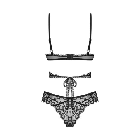 Obsessive Blomentis zestaw bielizny dwuczęściowy XS/S czarny Obsessive Obsessive Blomentis zestaw bielizny dwuczęściowy XS/S czarny Obsessive