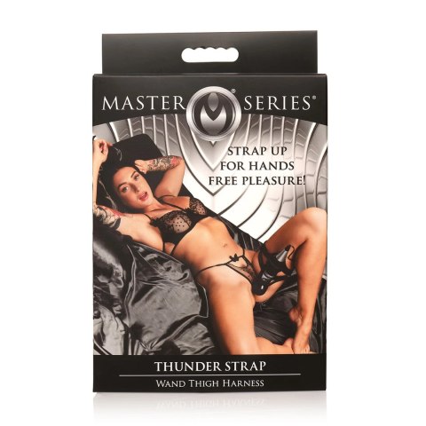 XR Brands Thunder Strap Wand - uprząż na udo z regulacją, czarna XR Brands XR Brands Thunder Strap Wand - uprząż na udo z regulacją, czarna XR Brands