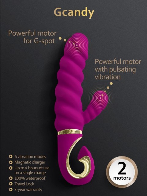 Gvibe Gcandy podwojny kroliczek silikonowy, technologia Bioskin G-Vibe Gvibe Gcandy podwojny kroliczek silikonowy, technologia Bioskin G-Vibe