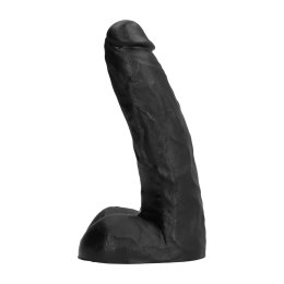 All Black Model 22 cm - Czarna anatomiczna forma z rowkami All Black