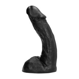 All Black Model 23 cm - Czarny anatomiczny gadżet z rowkowaną powierzchnią All Black