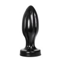 All Black korek analny 21 cm - model z rowkowaną powierzchnią All Black