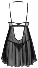 Obsessive Donarella komplet babydoll, stringi i choker czarny M/L Obsessive