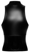 Noir Top Damski Czarny Powerwetlook Zamek S Bez Rękawow Noir Noir Top Damski Czarny Powerwetlook Zamek S Bez Rękawow Noir