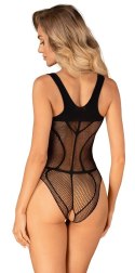 Obsessive Body B336 Czarna Siatkowana Konstrukcja Bez Strefy Krokowej S-L Obsessive