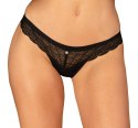Obsessive Chemeris koronkowe stringi czarne XL/2XL elastyczne Obsessive