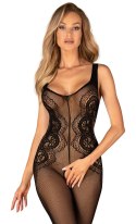 Obsessive G335 Bodystocking siateczkowy czarny S-L bez części dolnej Obsessive