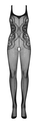 Obsessive G335 Bodystocking siateczkowy czarny S-L bez części dolnej Obsessive