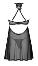 Obsessive Latinesa XL/2XL - Koszula nocna z biżuteryjnym detalem, czarna Obsessive Obsessive Latinesa XL/2XL - Koszula nocna z biżuteryjnym detalem, czarna Obsessive