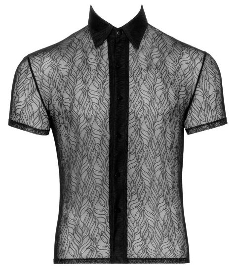 Svenjoyment Koszulka Męska Koronkowa Czarna 2XL z Kołnierzykiem Svenjoyment Svenjoyment Koszulka Męska Koronkowa Czarna 2XL z Kołnierzykiem Svenjoyment