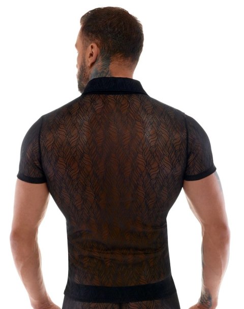 Svenjoyment koszulka męska koronkowa czarna XL z kołnierzykiem Svenjoyment Svenjoyment koszulka męska koronkowa czarna XL z kołnierzykiem Svenjoyment