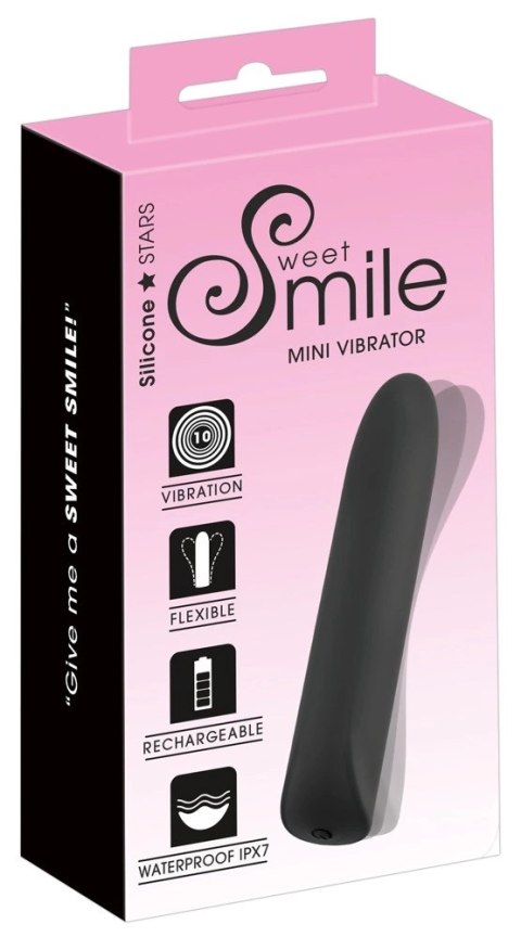Sweet Smile Mini Wibrator Czarny 12 cm wodoodporny silikon USB Sweet Smile Sweet Smile Mini Wibrator Czarny 12 cm wodoodporny silikon USB Sweet Smile