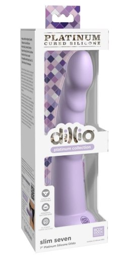 Dillio Platinum Slim Seven 19,7 cm fioletowy - model z rowkami i mocną bazą Dillio Platinum
