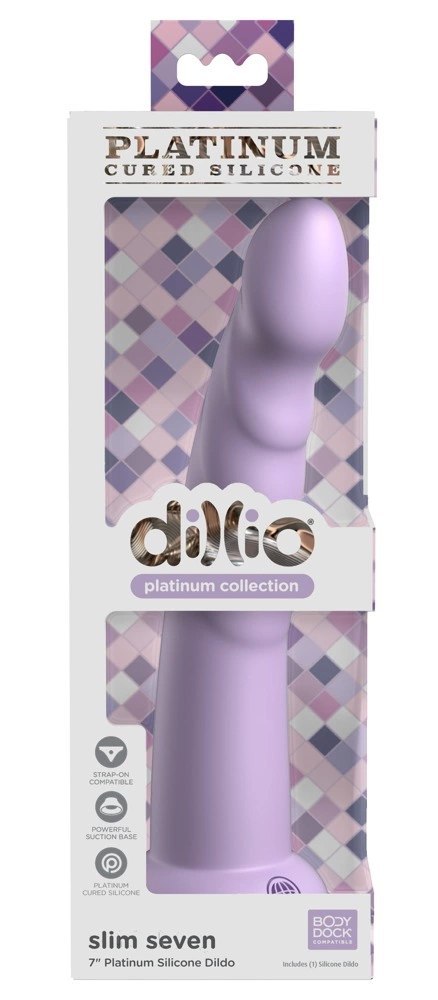 Dillio Platinum Slim Seven 19,7 cm fioletowy - model z rowkami i mocną bazą Dillio Platinum Dillio Platinum Slim Seven 19,7 cm fioletowy - model z rowkami i mocną bazą Dillio Platinum
