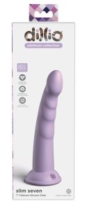 Dillio Platinum Slim Seven 19,7 cm fioletowy - model z rowkami i mocną bazą Dillio Platinum