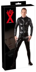 LateX Męski Kombinezon Lateksowy XL Czarny z 3-kierunkowym zamkiem Late X