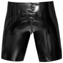 LateX Spodenki Lateksowe Czarny Zamek Błyskawiczny Rozmiar M Late X