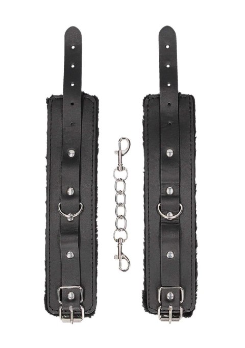 Plush Bonded Leather Hand Cuffs - With Adjustable Straps Plush Bonded Leather Hand Cuffs - With Adjustable Straps