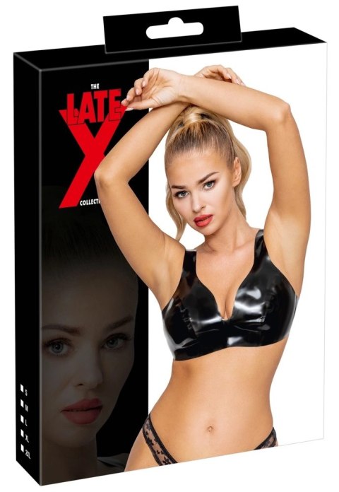 LateX Biustonosz Lateksowy Czarny L - Regulowany Top Fashion Late X