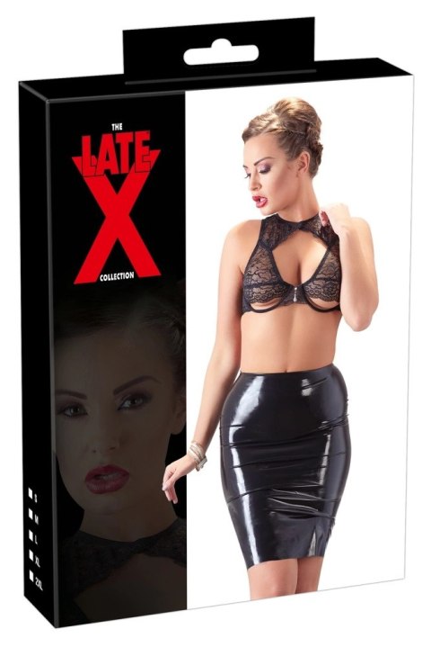 Late X spodnica lateksowa czarna 2XL taliowana, długość mini Late X Late X spodnica lateksowa czarna 2XL taliowana, długość mini Late X