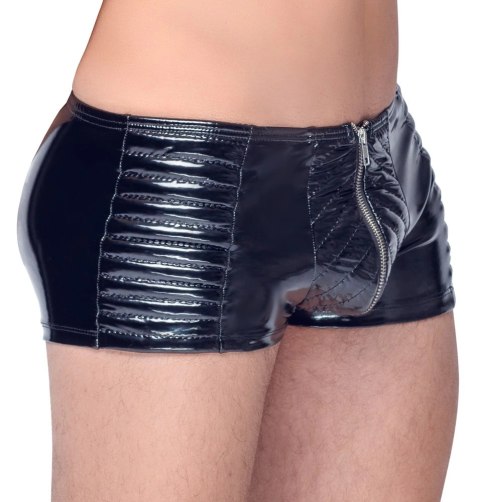Black Level Bokserki Winylowe L z Zamkiem i Motocyklowym Szyciem Black Level Black Level Bokserki Winylowe L z Zamkiem i Motocyklowym Szyciem Black Level