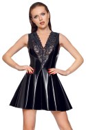 Black Level Sukienka Winylowa z Koronką XL Czarna Powłoka PU Black Level Black Level Sukienka Winylowa z Koronką XL Czarna Powłoka PU Black Level