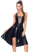 Black Level Sukienka Vinyl Wiązana Dekolt V Czarna Rozkloszowana M Black Level
