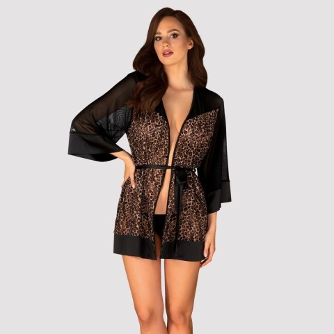 Obsessive Allunes Peniuar Kimono Panterka 2XL/3XL Plus Size Obsessive