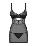 Obsessive Sukienka Koronkowa L/XL Multistretch Rożowa+Stringi Obsessive