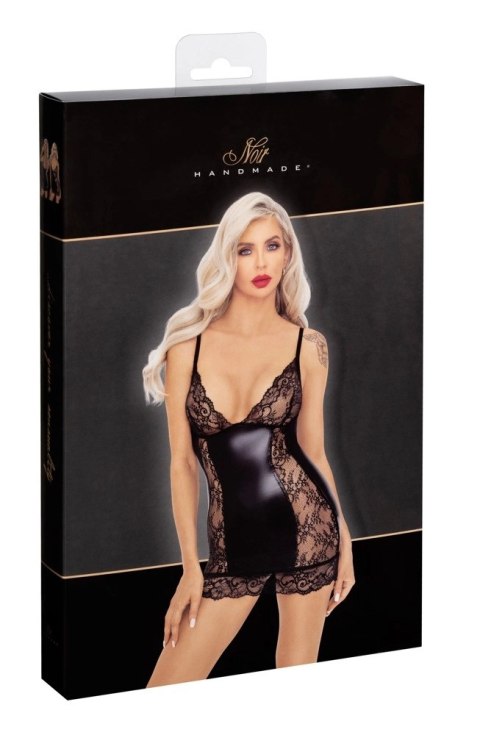 Noir Sukienka Mini XL na Ramiączkach z Koronką Czarna Noir Noir Sukienka Mini XL na Ramiączkach z Koronką Czarna Noir