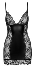 Noir Sukienka Mini XL na Ramiączkach z Koronką Czarna Noir
