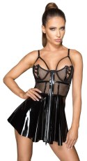 Noir Handmade S Krotka Sukienka Błyszcząca z Przezroczystą Gorą Noir Noir Handmade S Krotka Sukienka Błyszcząca z Przezroczystą Gorą Noir