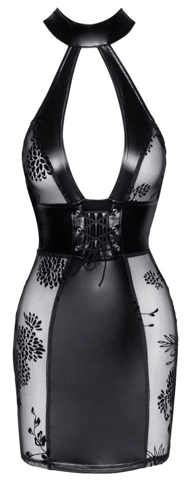 Noir Sukienka krotka matowa czarna M - stylowy halterneck, sznurowanie Noir Noir Sukienka krotka matowa czarna M - stylowy halterneck, sznurowanie Noir