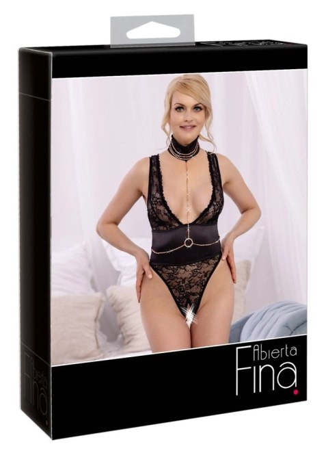Abierta Fina Body Koronkowe XL z Łańcuszkiem Rożowe Złoto Bez Krocza Abierta Fina Abierta Fina Body Koronkowe XL z Łańcuszkiem Rożowe Złoto Bez Krocza Abierta Fina