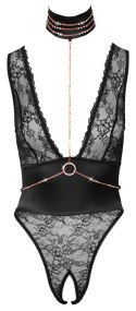 Abierta Fina Body Koronkowe XL z Łańcuszkiem Rożowe Złoto Bez Krocza Abierta Fina Abierta Fina Body Koronkowe XL z Łańcuszkiem Rożowe Złoto Bez Krocza Abierta Fina