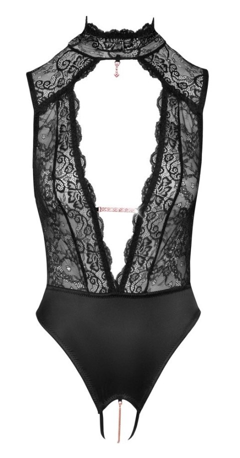Abierta Fina Body Koronkowe z Satynowym Dołem i Ozdobą XL Abierta Fina Abierta Fina Body Koronkowe z Satynowym Dołem i Ozdobą XL Abierta Fina