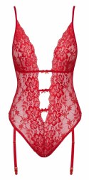 Kissable Body Czerwone Koronkowe z Paskami Do Pończoch S/M Kissable